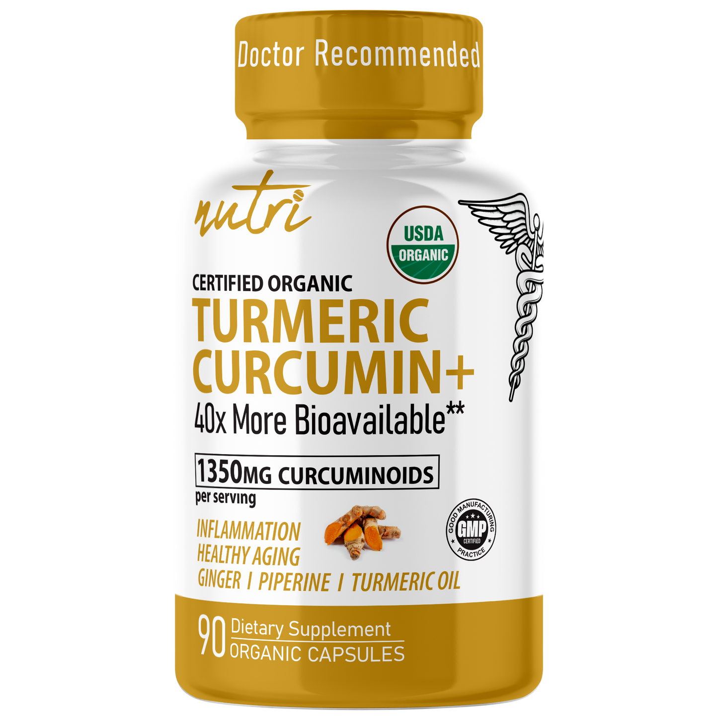 Turmeric Curcumin+, 1350mg, Organic