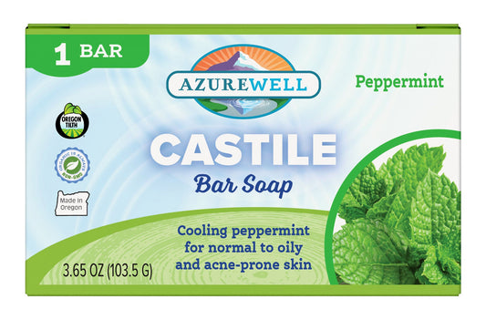 Castile Bar Soap, Peppermint, Organic