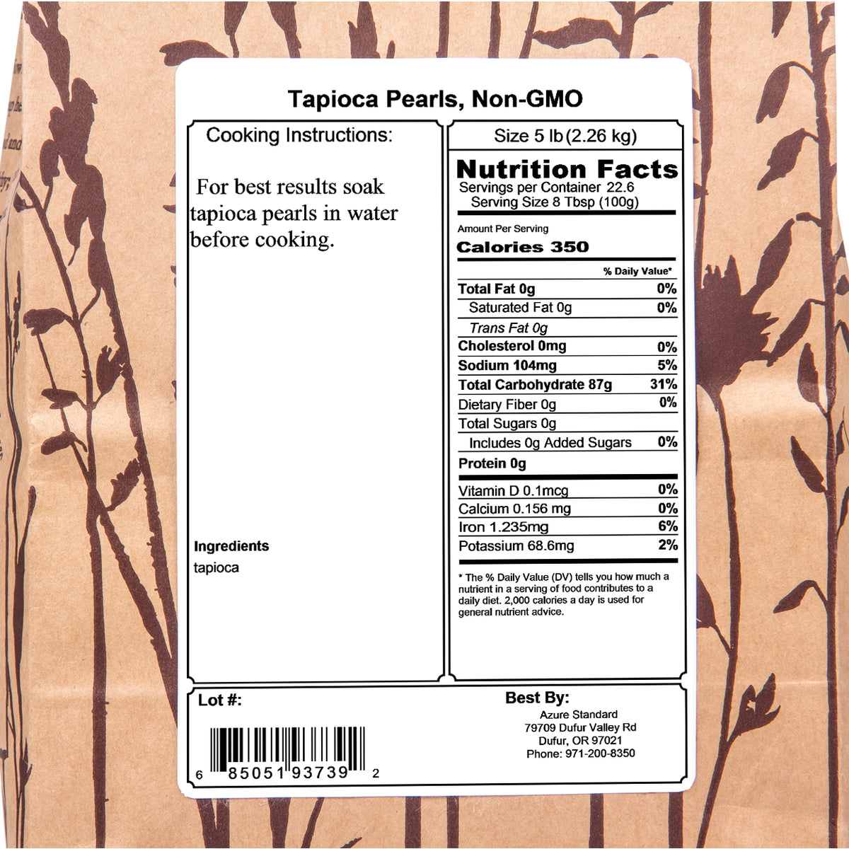 Tapioca Pearls, Non-GMO