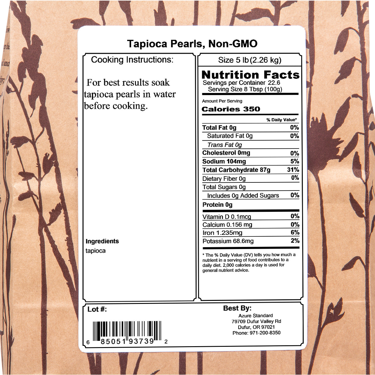Tapioca Pearls, Non-GMO