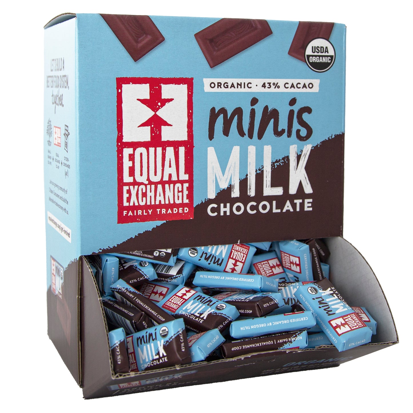 Milk Chocolate Bars, Mini, 43%, Organic