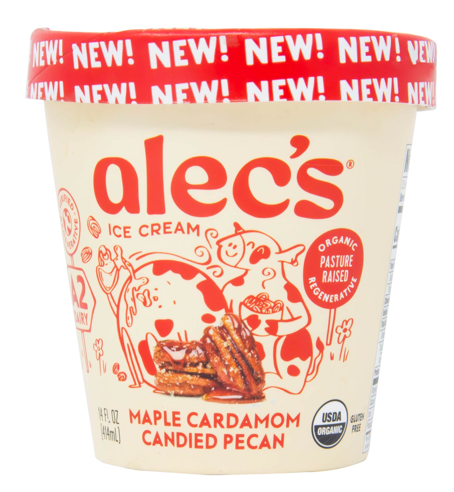 Ice Cream, Maple Cardamom Candied Pecan, A2, Organic