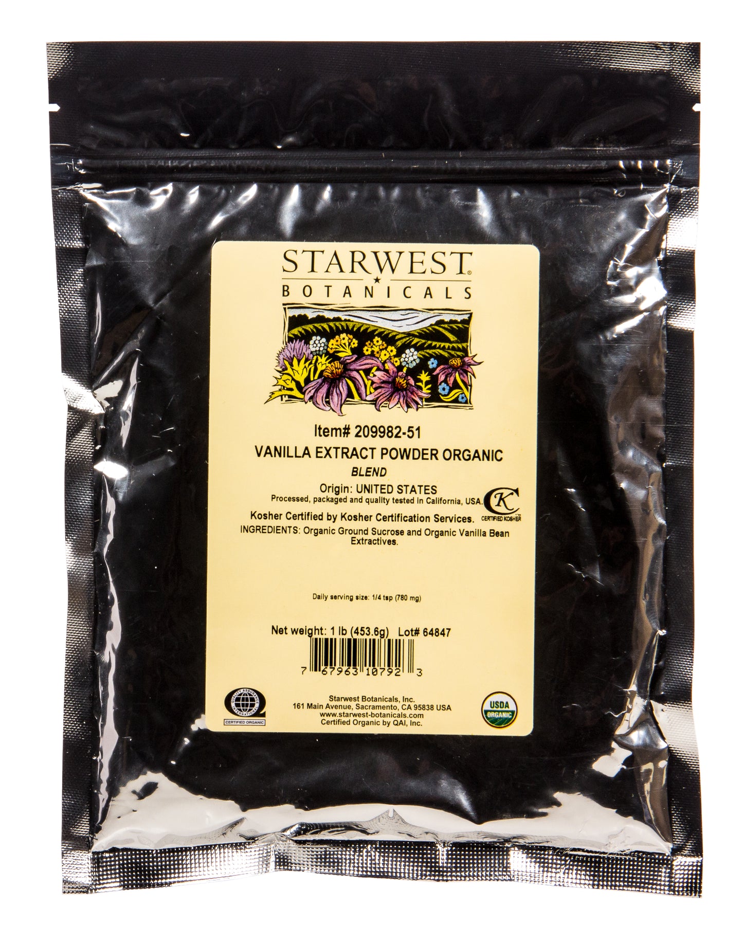 Vanilla Extract Powder, Organic
