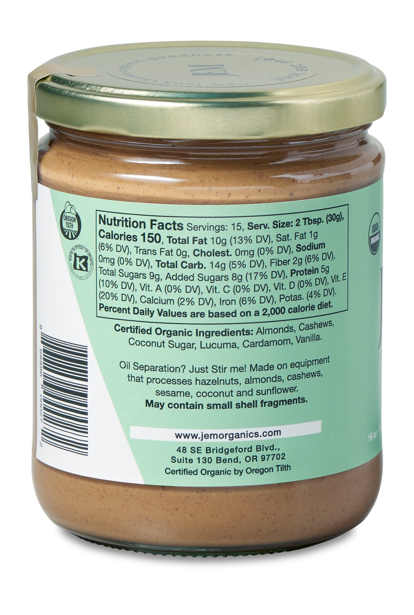 Almond Butter, Cashew Cardamom, Organic