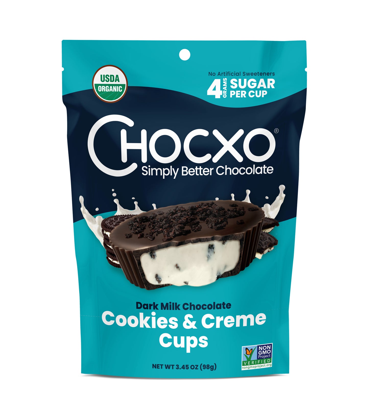 Dark Chocolate Cups, Cookies & Creme, Organic