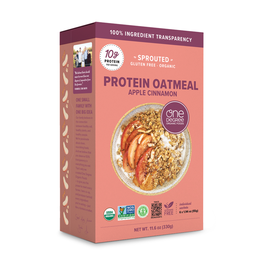 Instant Protein Oatmeal, Sprouted Apple Cinnamon, Organic