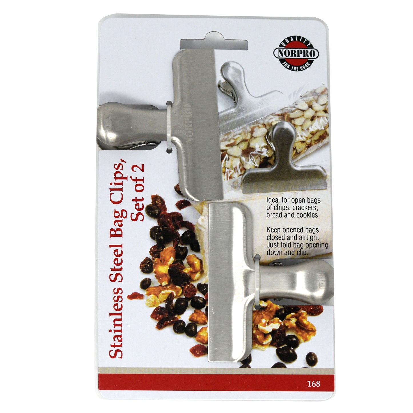Bag Clips, Stainless Steel, 2 pc
