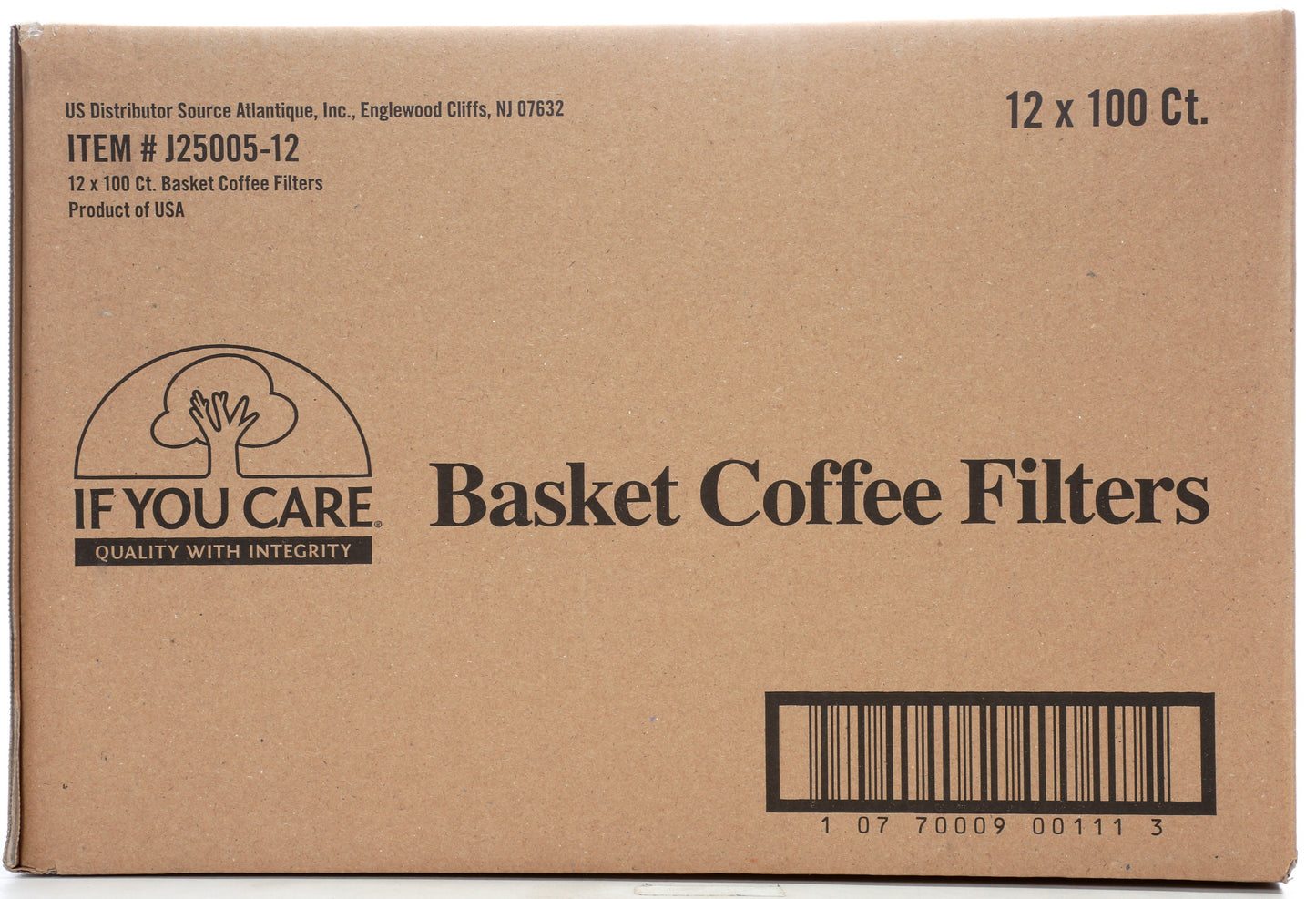 Coffee Filters, 8 inch Basket, Unbleached