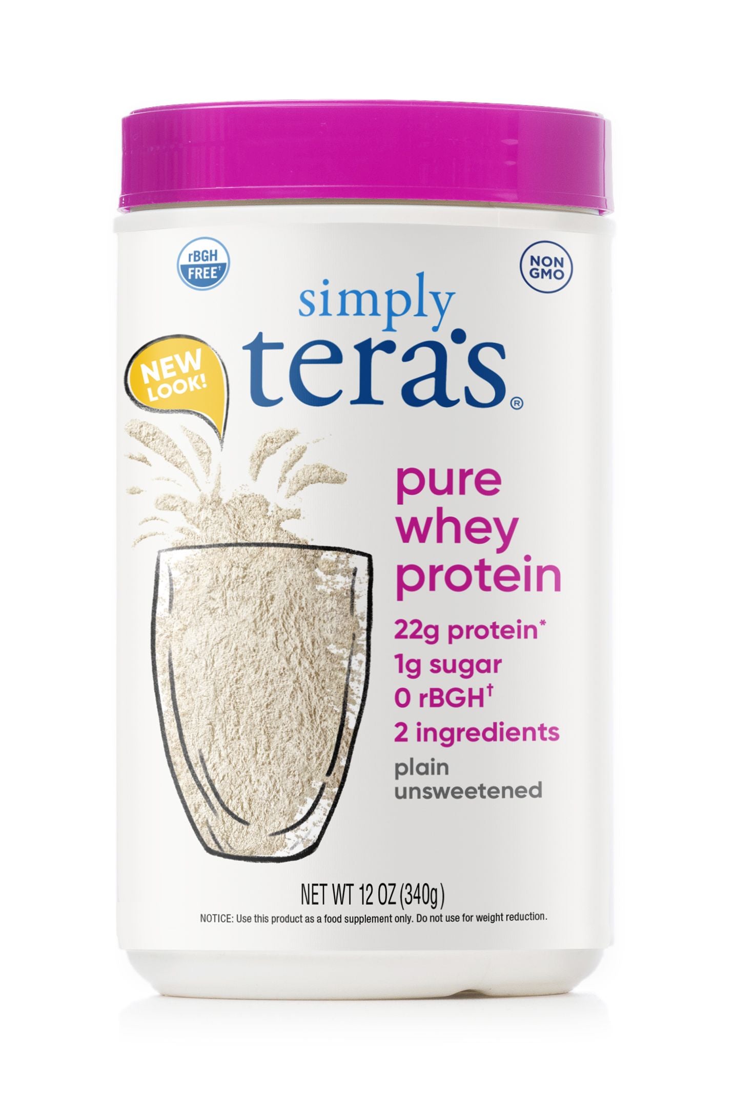 Whey Protein Powder, Grass-fed, Plain, Unsweetened