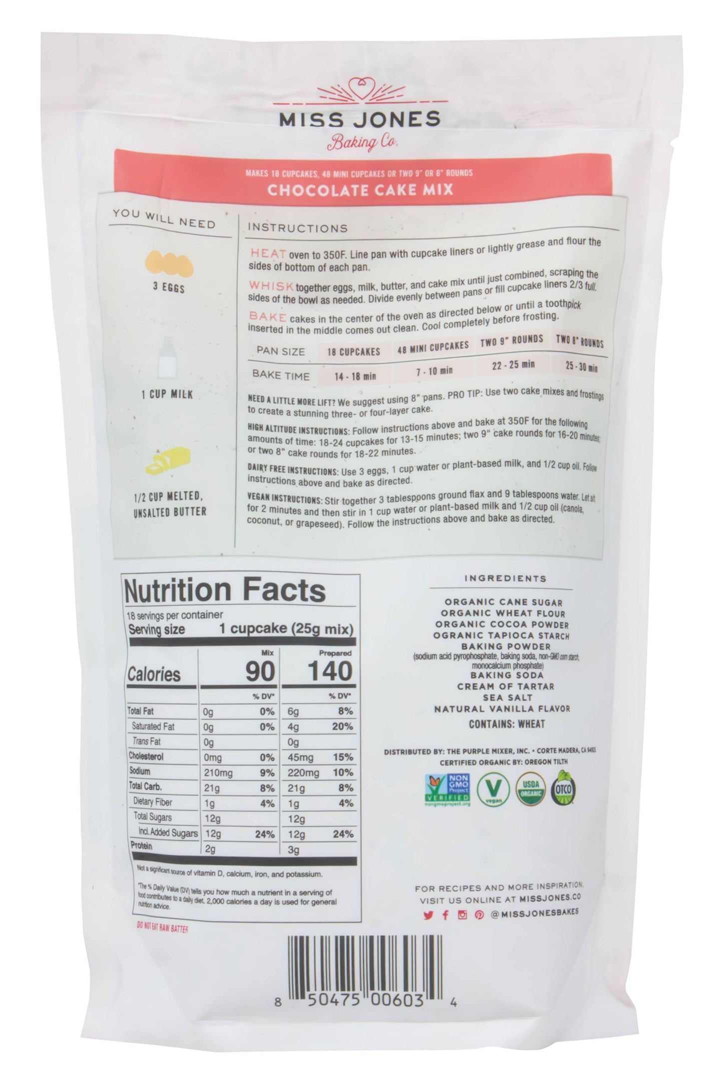 Cake Mix, Chocolate, Organic