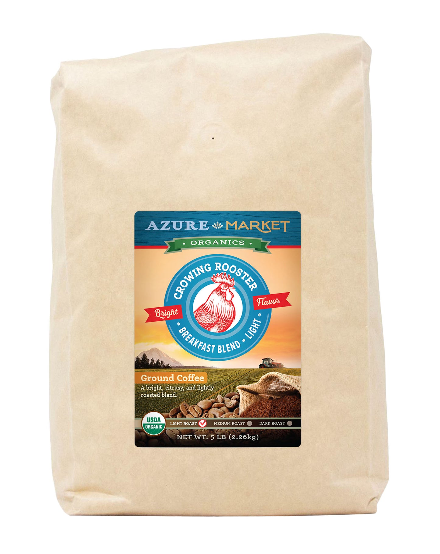 Coffee Ground, Breakfast Blend, Light Roast, Organic