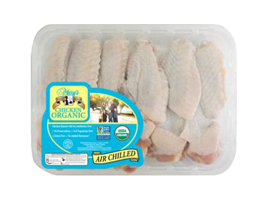 Chicken Party Wings, Frozen, Organic, Random Weight