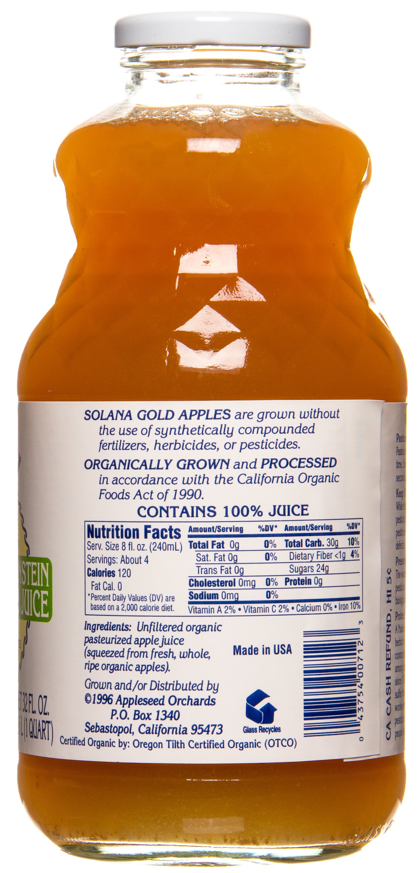 Gravenstein Apple Juice, Unfiltered, Organic