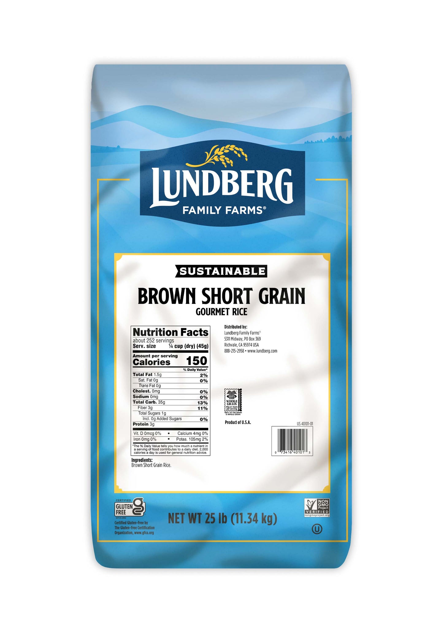 Rice, Short Grain Brown, Eco-Farmed, Gluten Free