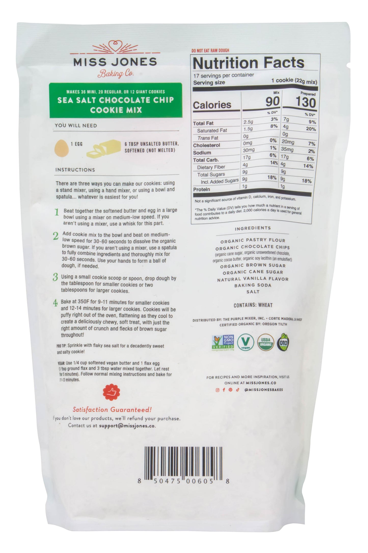 Cookie Mix, Chocolate Chip Sea Salt, Organic