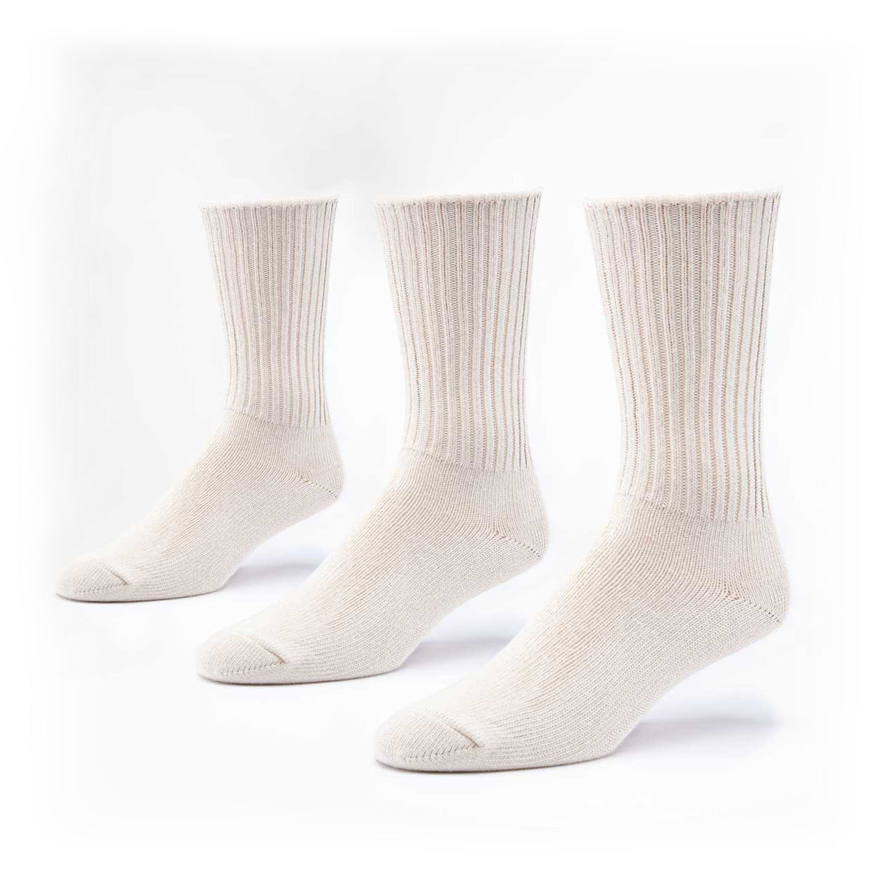 Crew Socks, Natural Adult 9-11, Organic