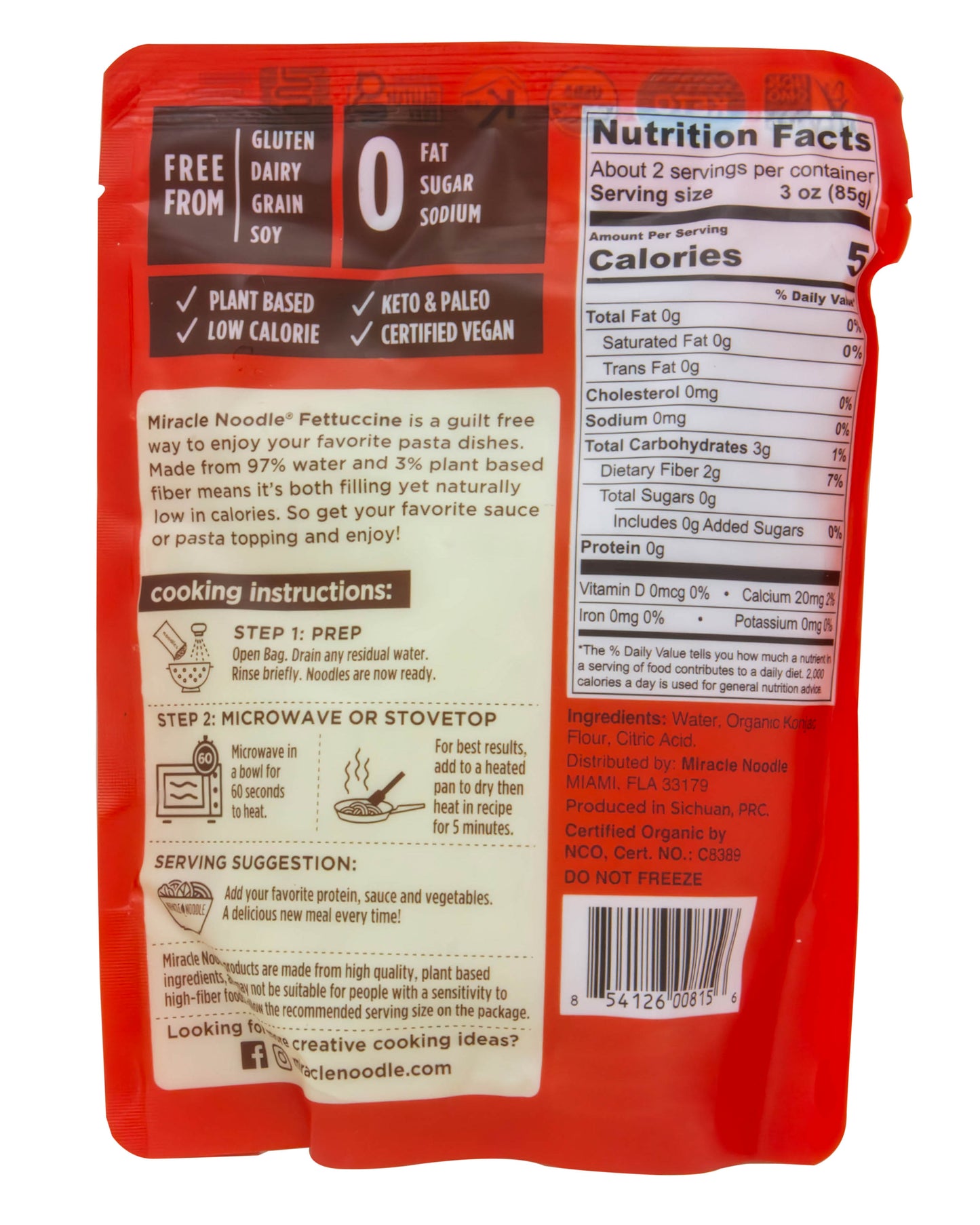 Ready-to-Eat, Fettuccine Noodles, Organic