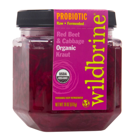 Sauerkraut, Raw, Fermented, Red Beet & Red Cabbage, Organic
