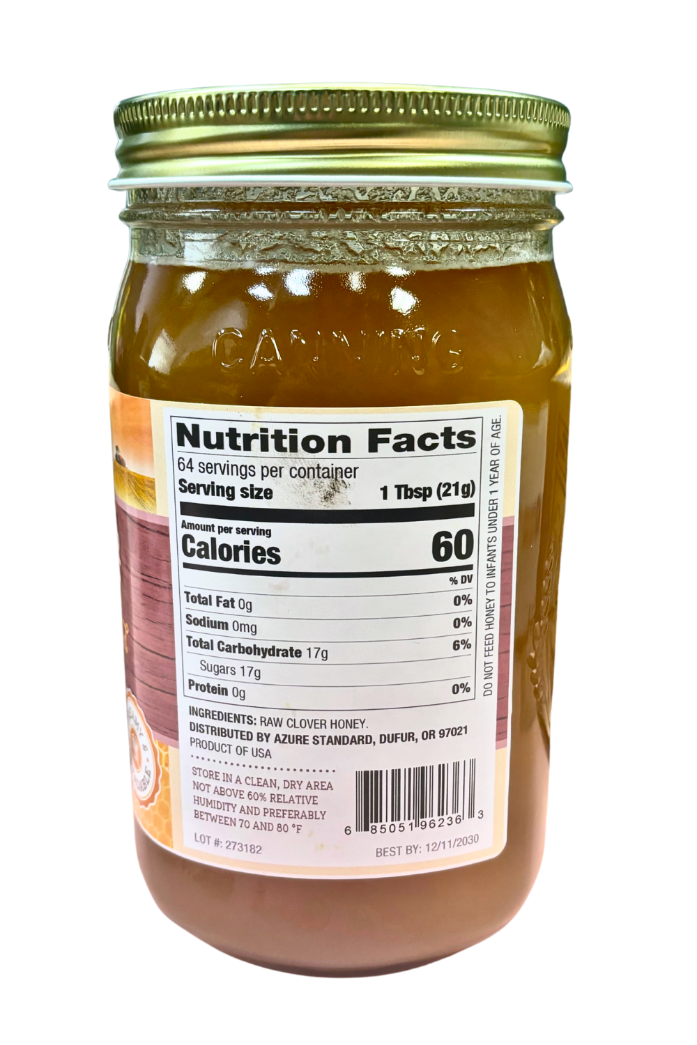 Honey, Raw, Unheated, Clover