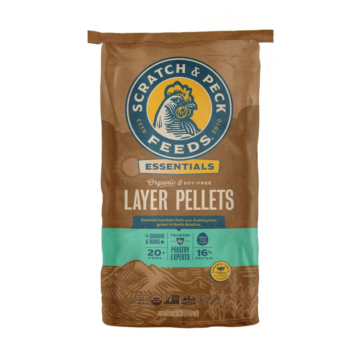 Layer Pellets + Corn 16%, Organic