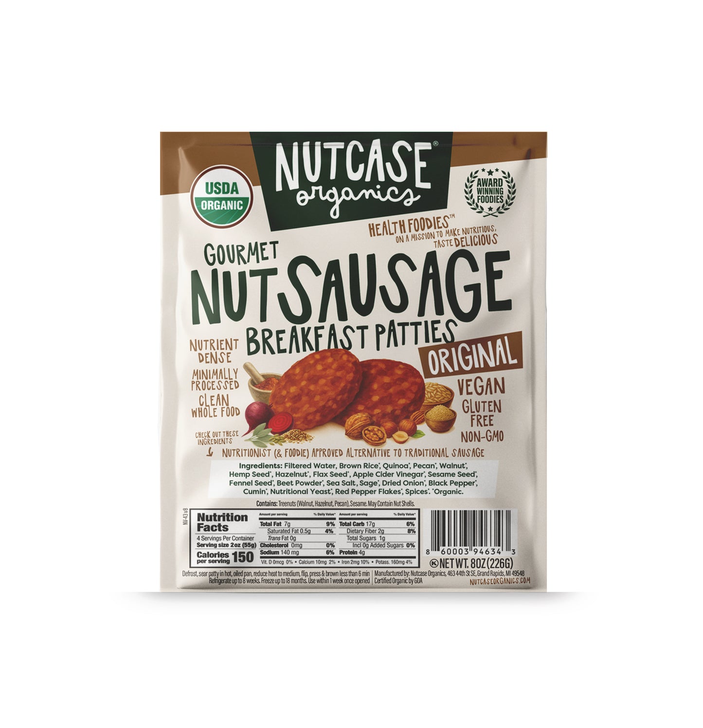 Breakfast Sausage Patties, Frozen, Organic