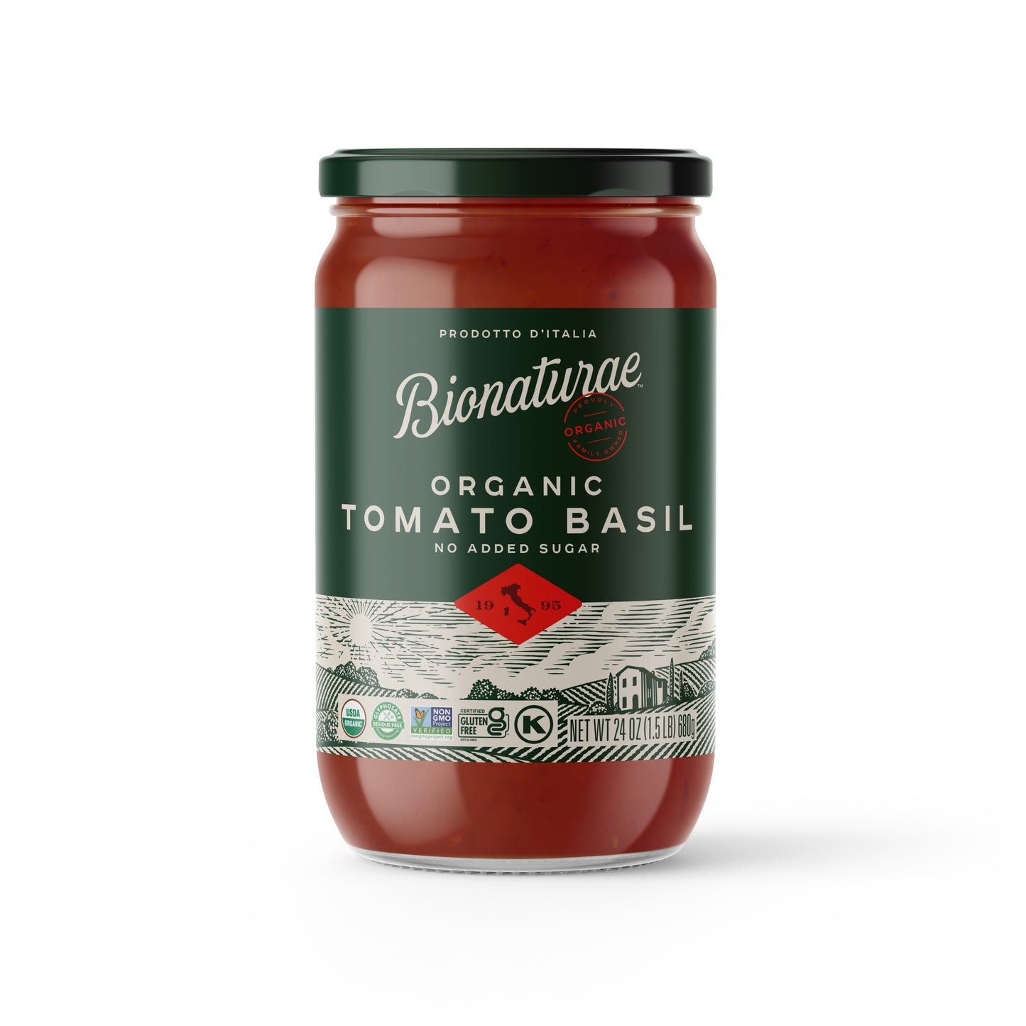 Tomato Basil Sauce, No Added Sugar, Organic