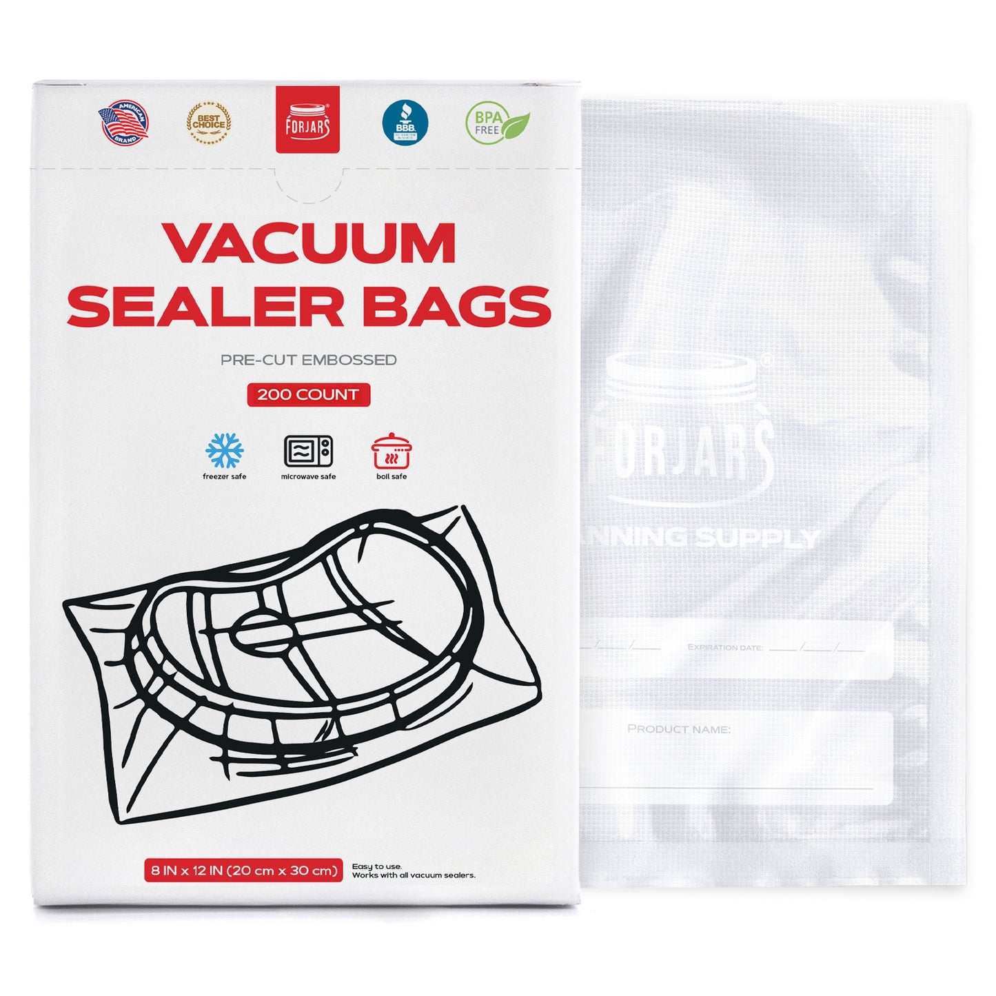 Vacuum Sealer Bags 8 x 12 inch