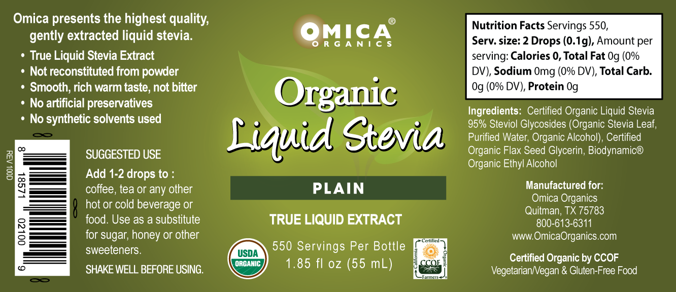 Liquid Stevia Extract, Plain, Organic