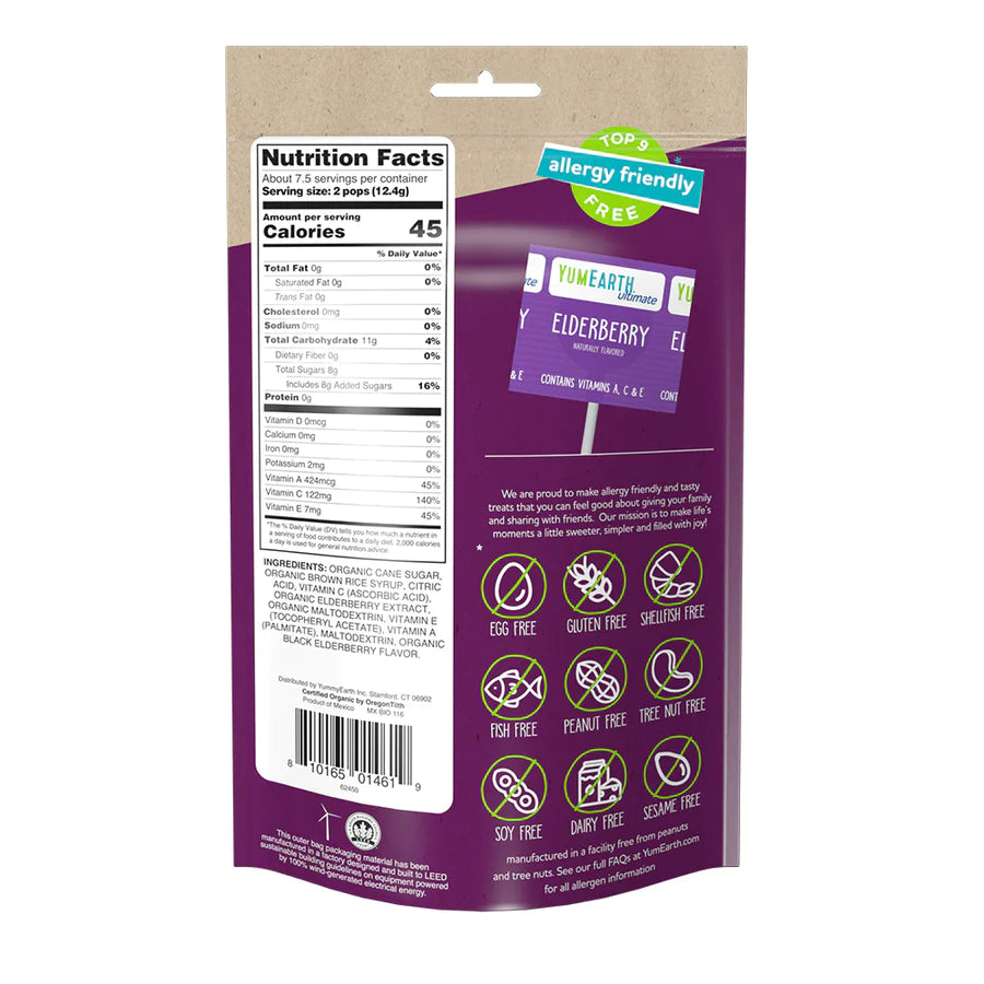 Ultimate Elderberry Lollipops, Organic