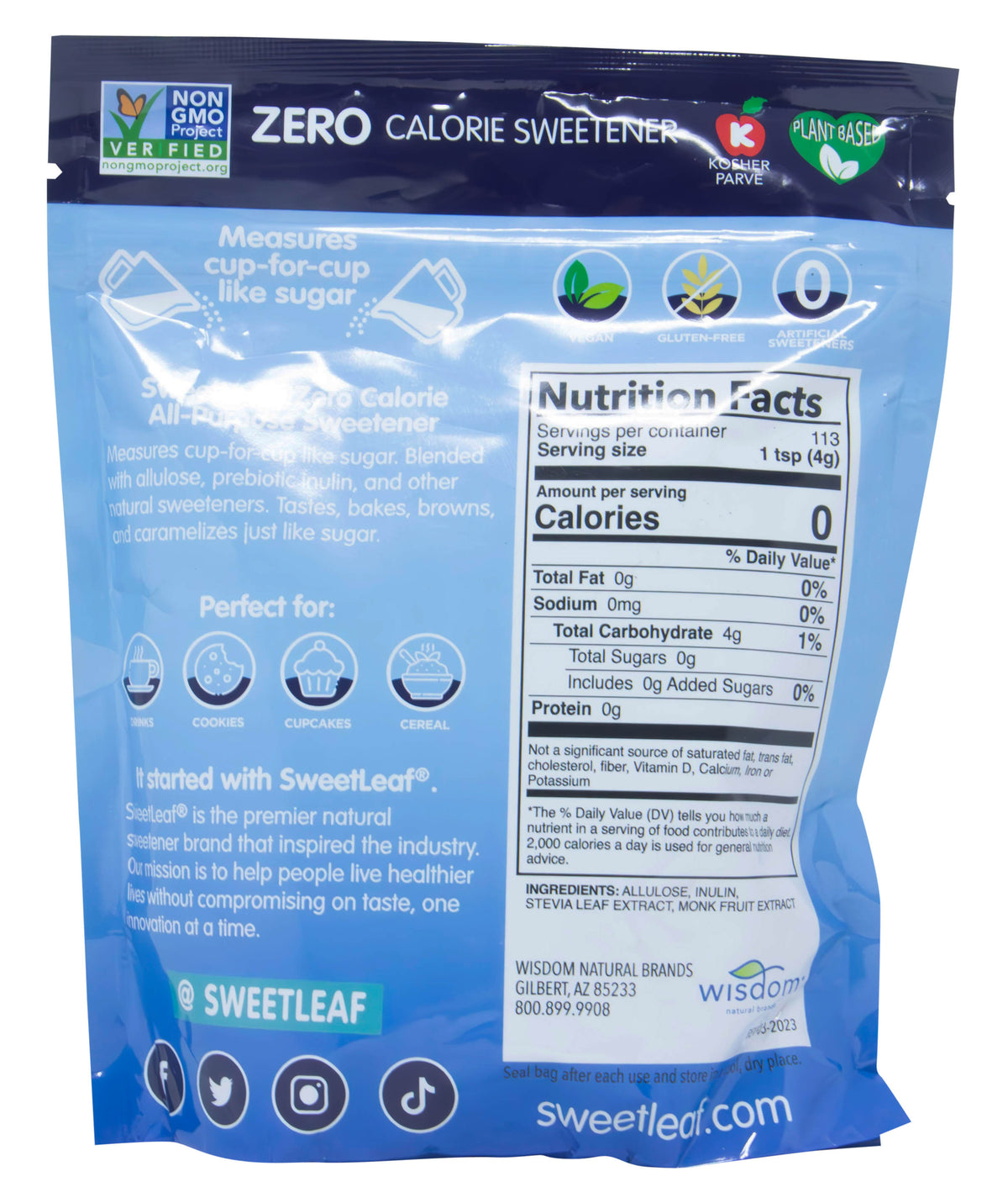 @All-Purpose Sweetener, Zero Calorie, Granular