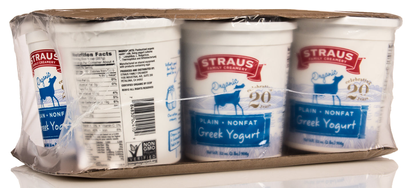 Greek Yogurt, Nonfat, Plain, Organic