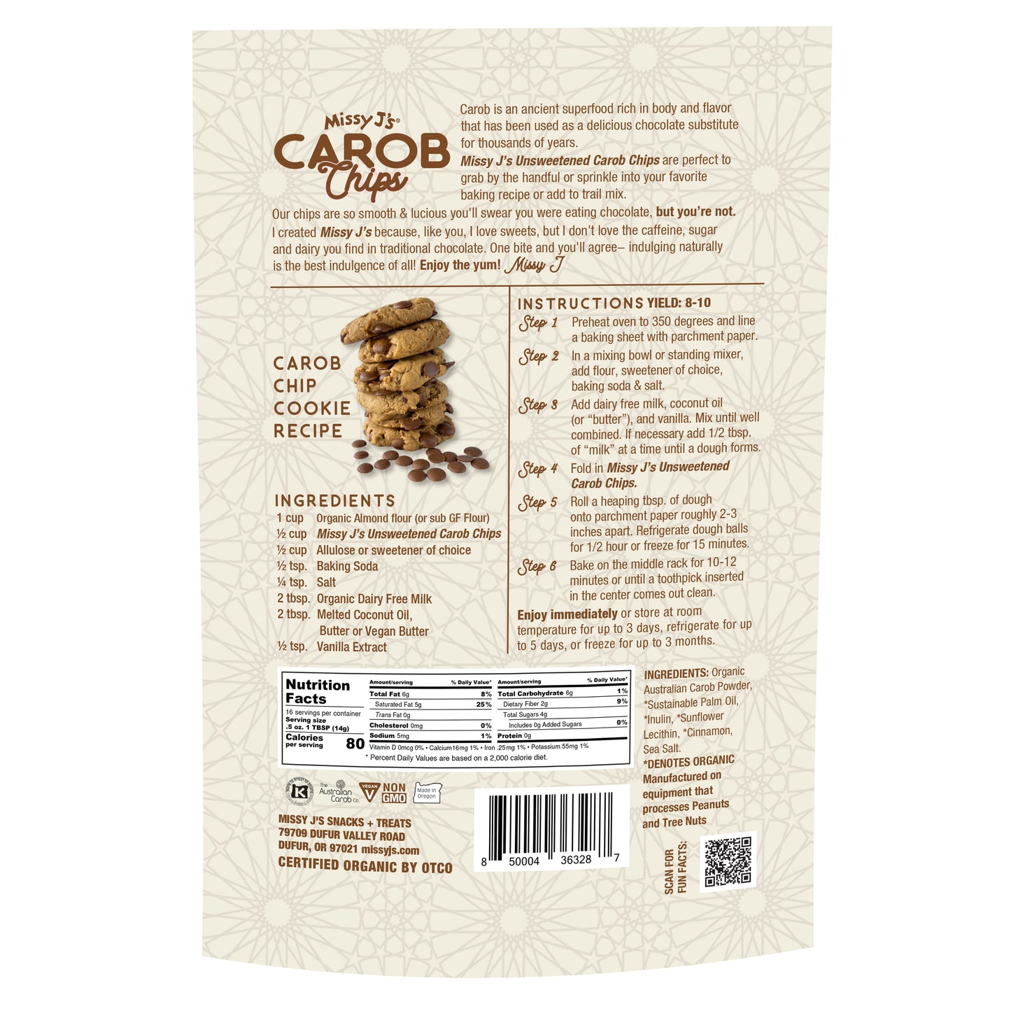Carob Chips UnSweetened, Organic