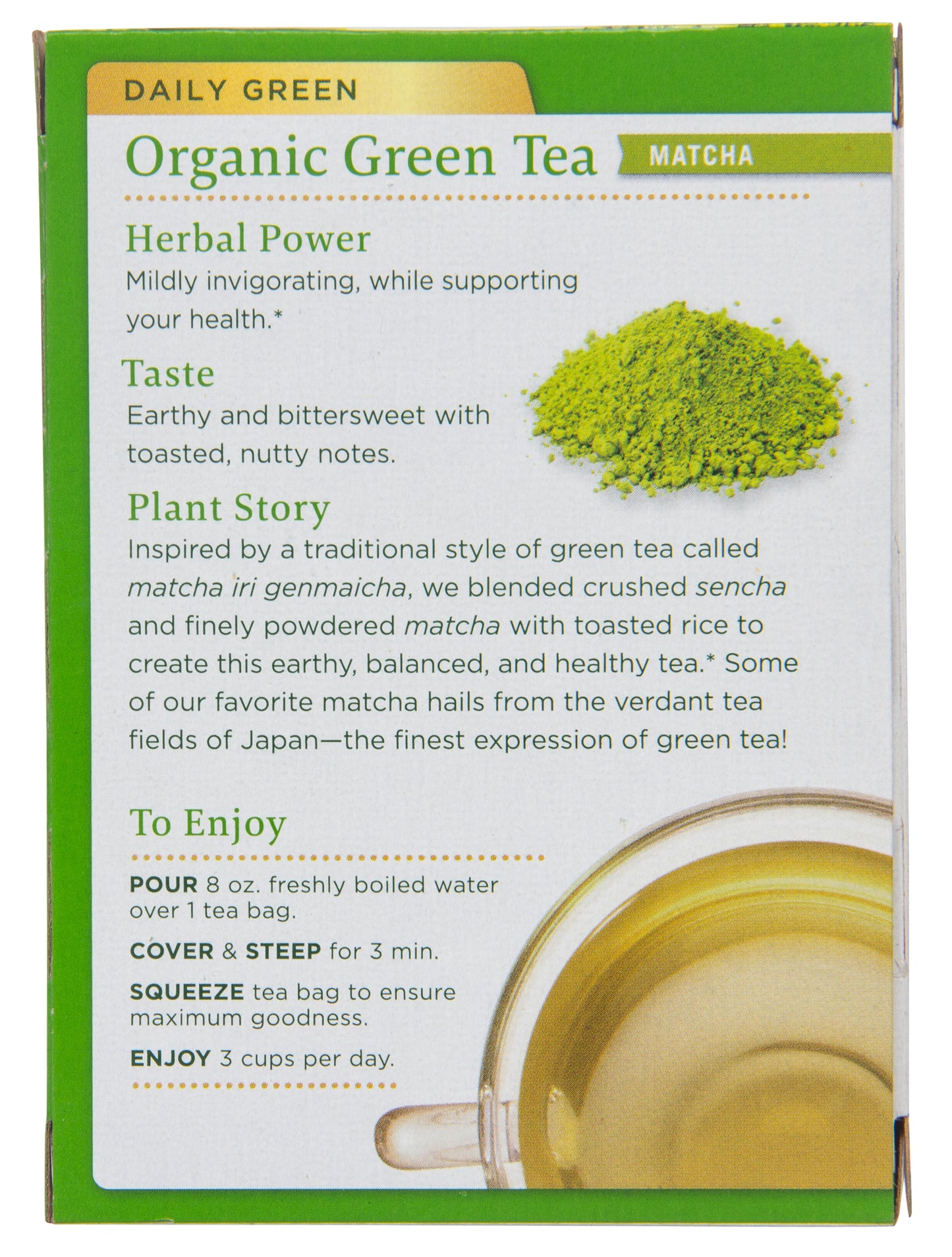 Green Tea Matcha with Toasted Rice, Organic