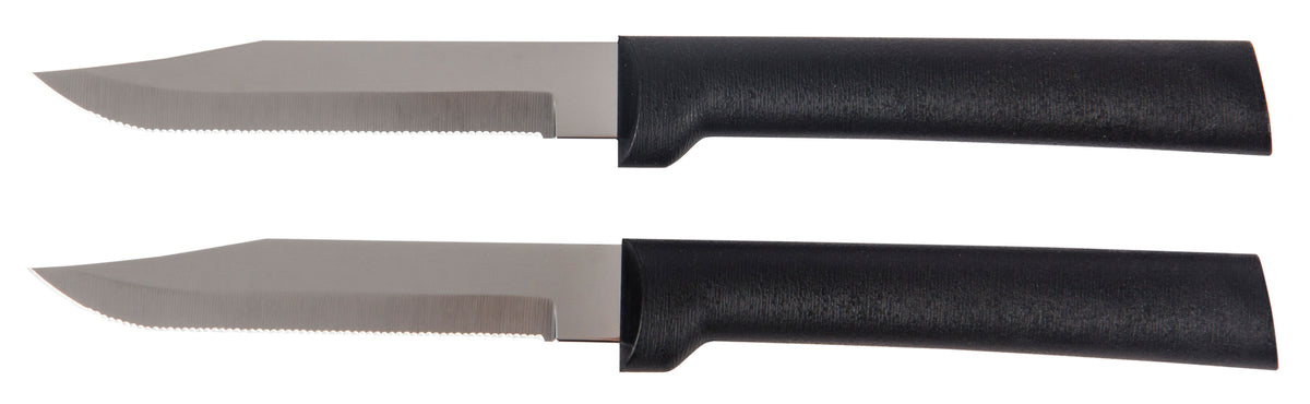 Regular Paring Knives, Serrated, Black Handle