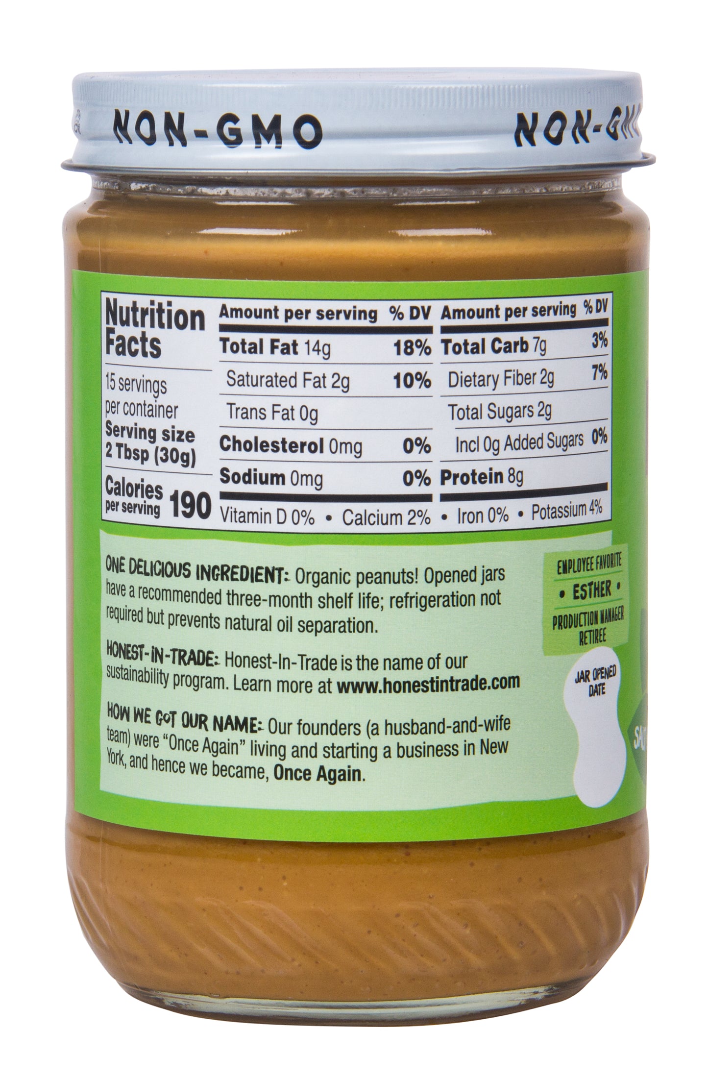 Peanut Butter Creamy, Salt Free, Organic