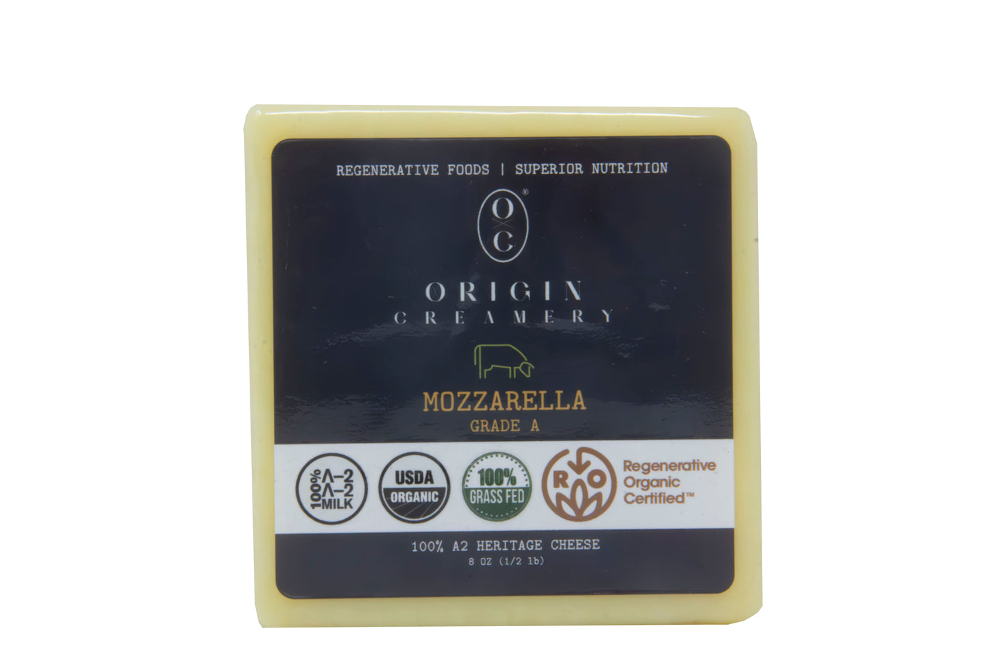 A2 Mozzarella Cheese Block, Organic