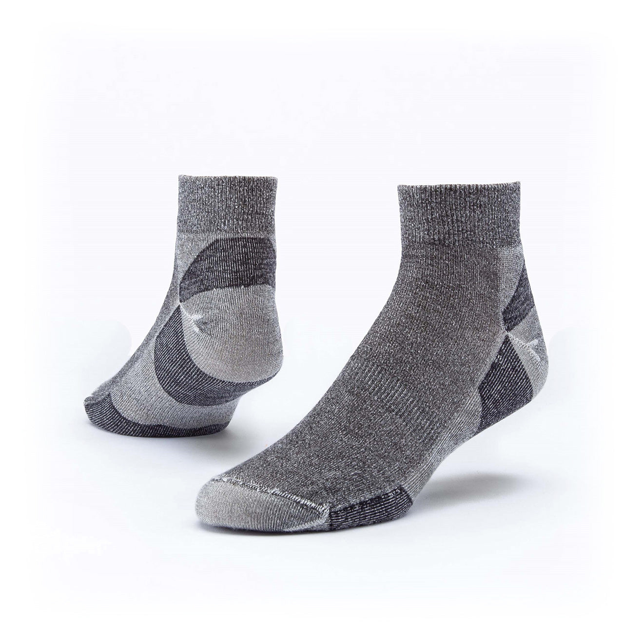 Wool Socks, Urban Hiker, Ankle, Black/Grey, Adult 10-13, Organic