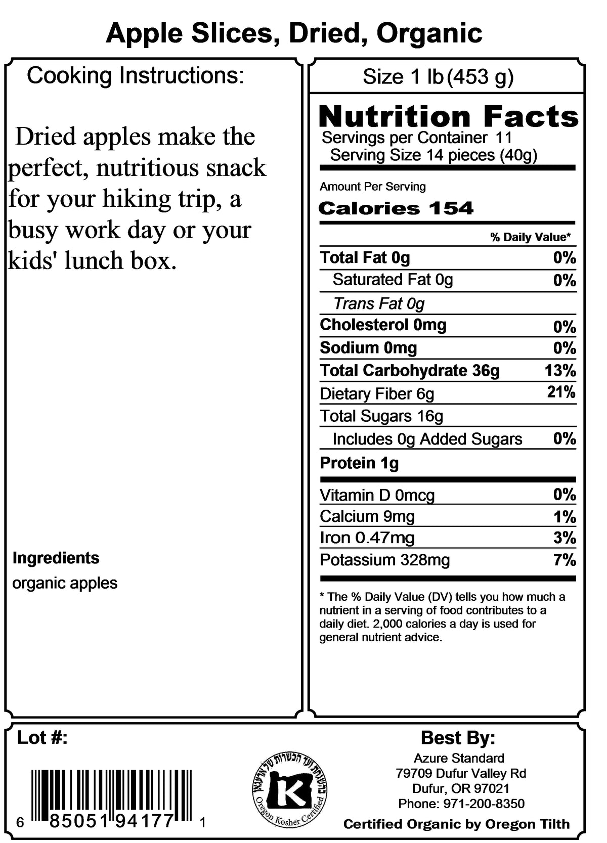 @Apple Slices, Dried, Organic