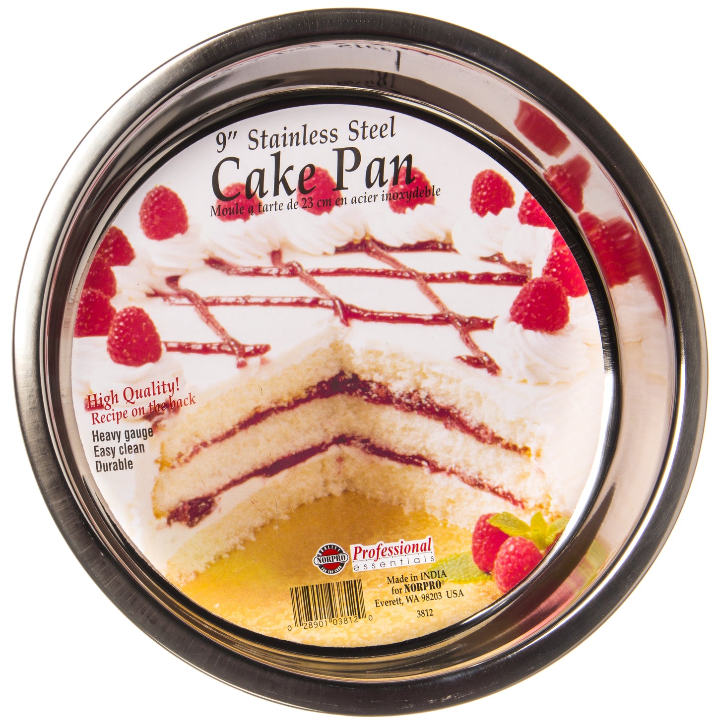 9 inch Round Cake Pan, Stainless Steel