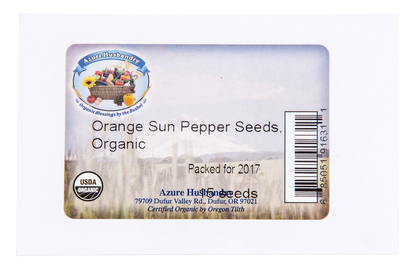 Orange Sun Sweet Pepper Seed, Organic
