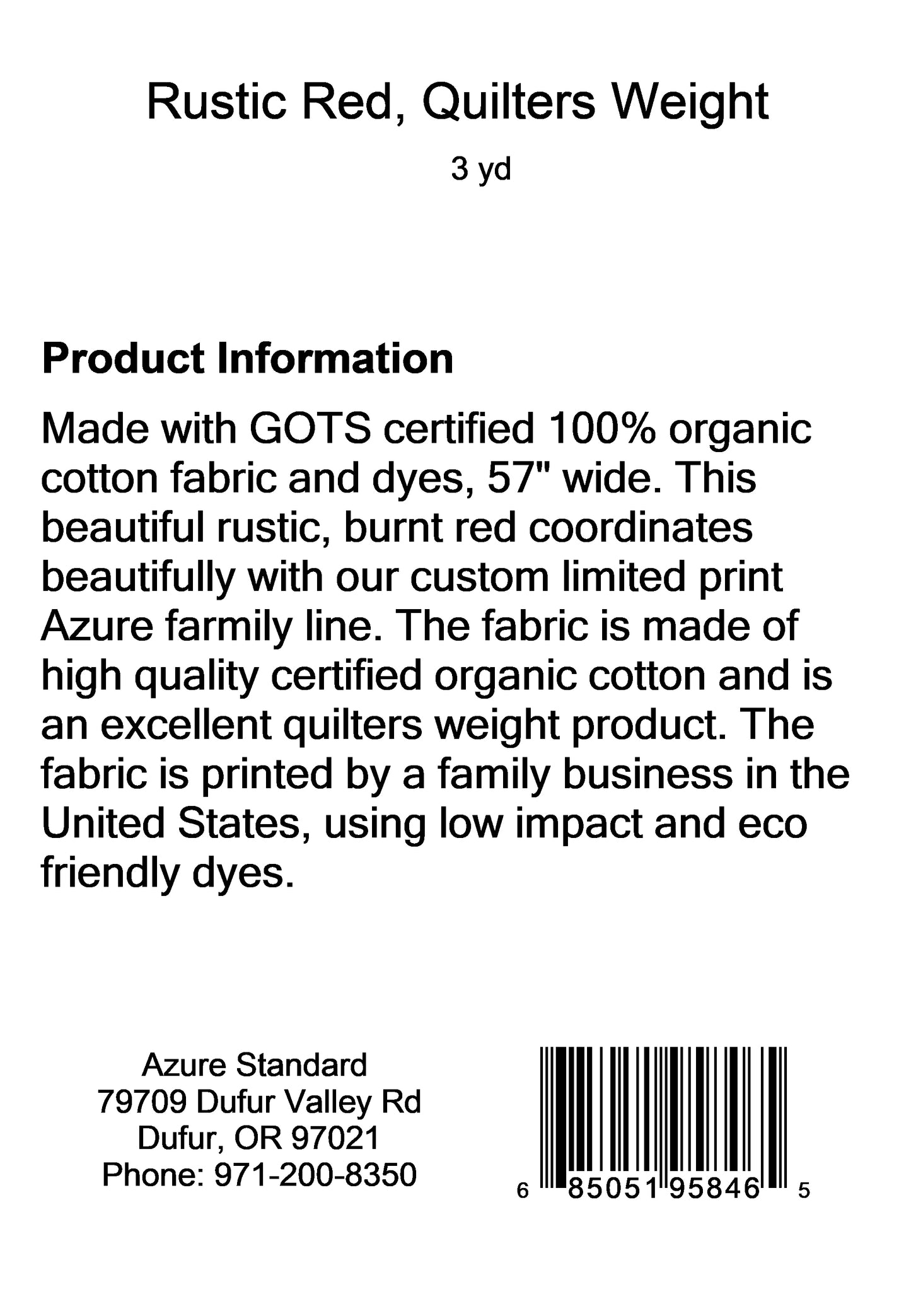 Rustic Red, Quilters Weight
