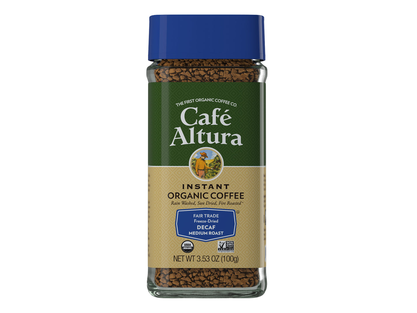 Instant Coffee, Freeze Dried, Decaf Medium Roast, Fair Trade, Organic