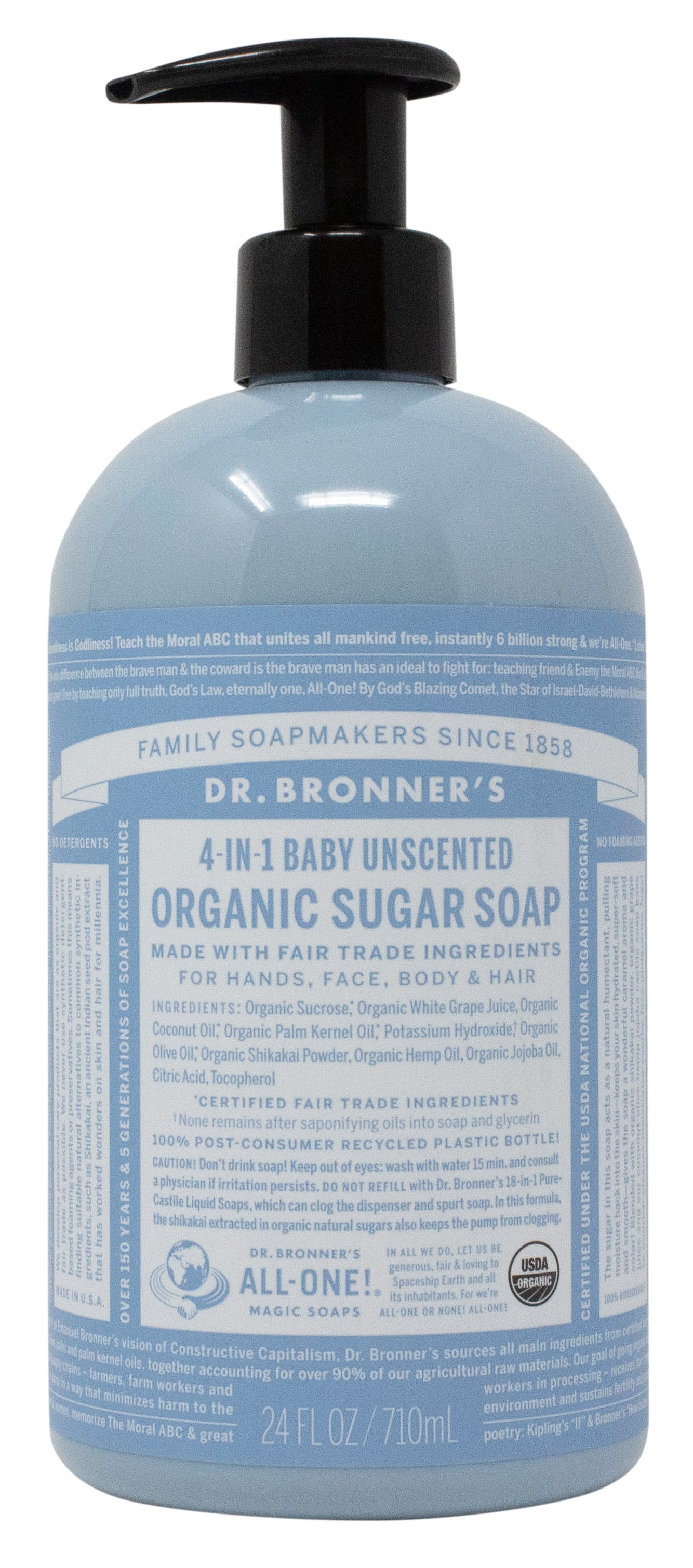 Sugar Pump Soap, Baby, Unscented, Organic