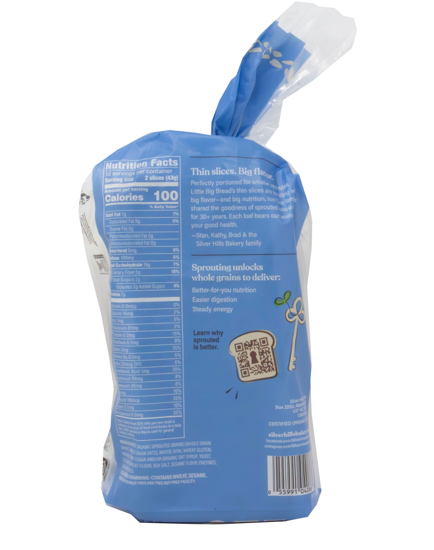 Bread, Little Big Bread Sprouted Whole Grain, Frozen