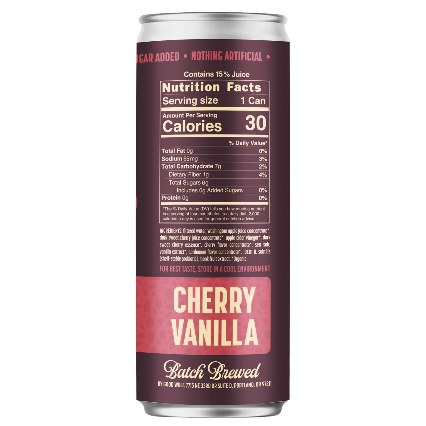 Probiotic Soda, Handcrafted, Cherry Vanilla