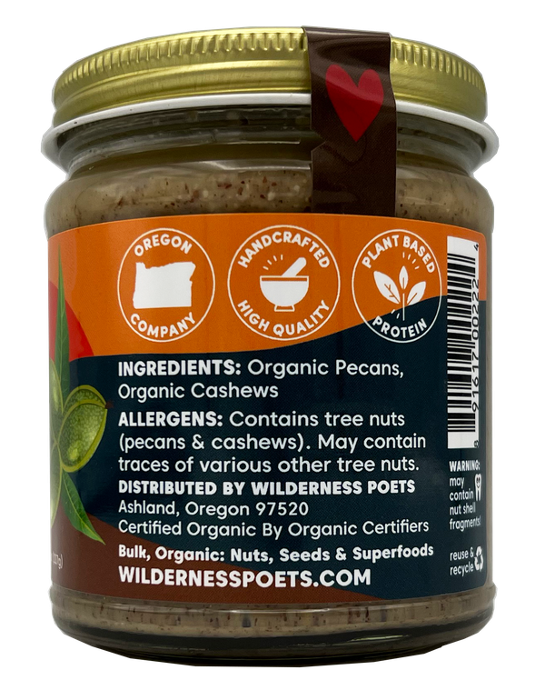 Pecan Butter with Cashews, Raw, Organic