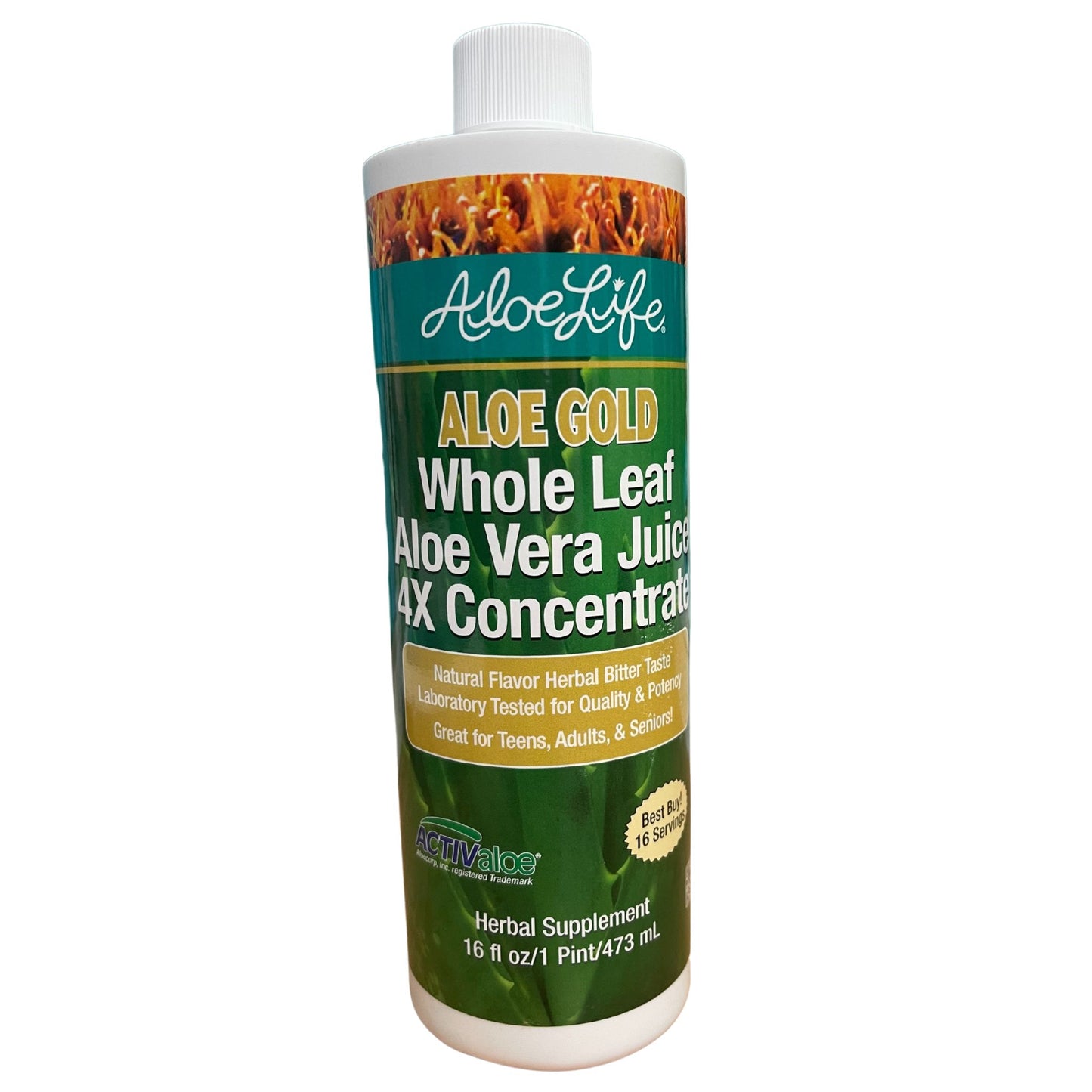 Aloe Gold, Whole Aloe Vera Leaf Juice, 4x Concentrate