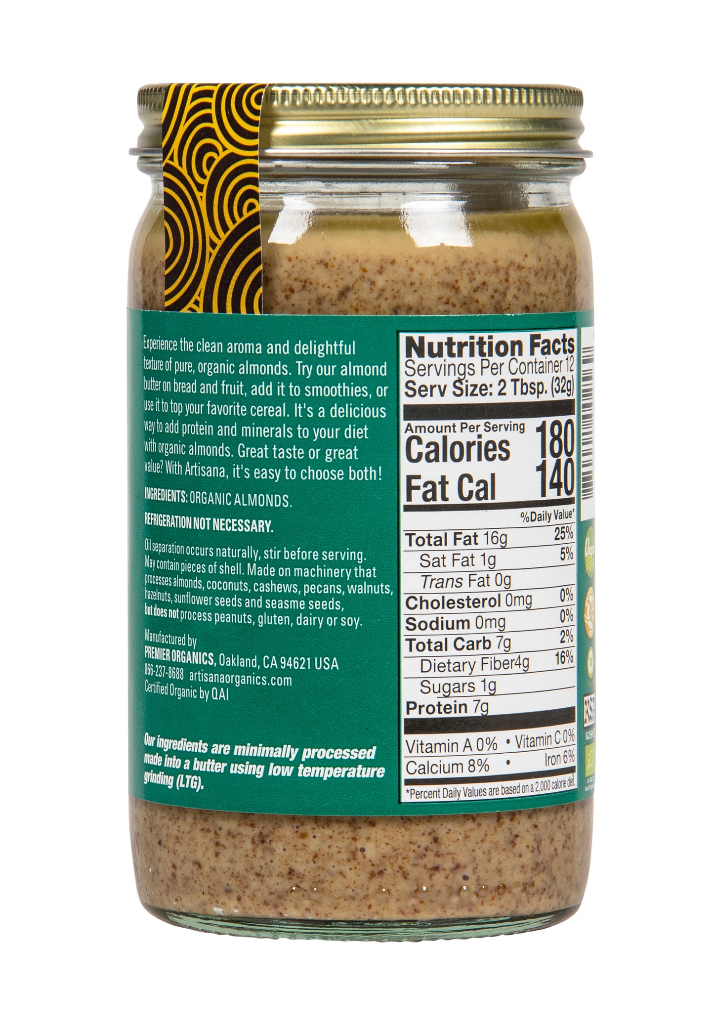 Almond Butter, Raw, Organic
