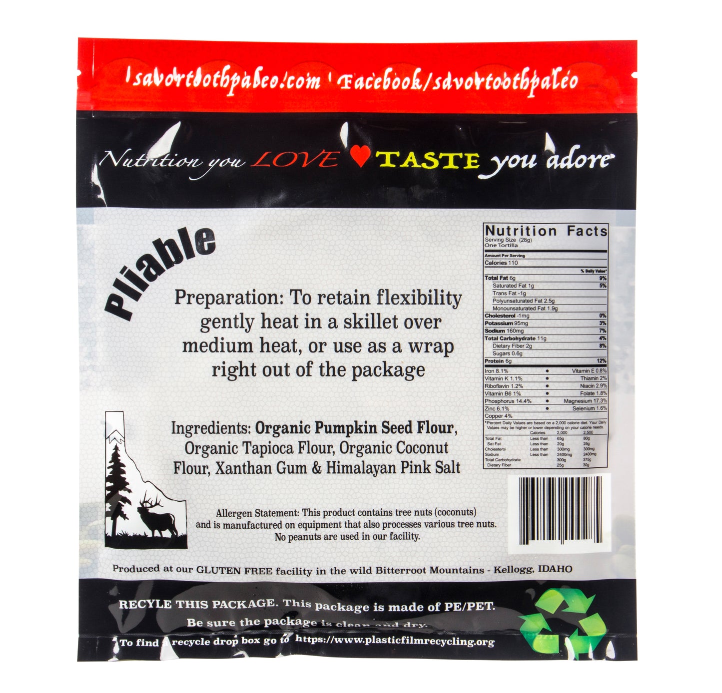 Tortillas, 7 inch Pumpkin Seed, Organic, Frozen