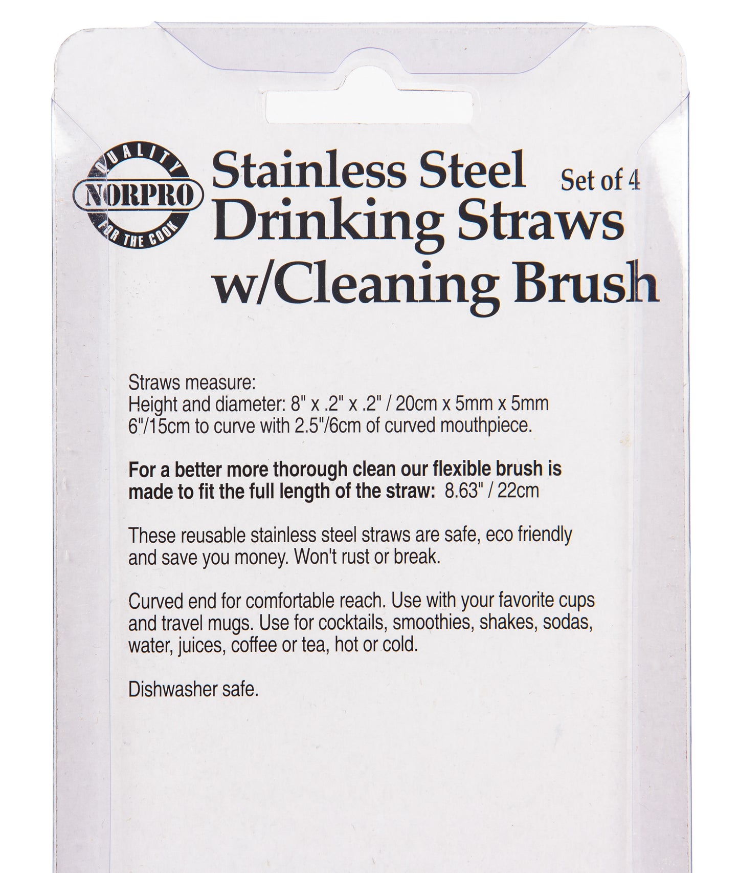 Drinking Straws with Cleaning Brush, Stainless Steel